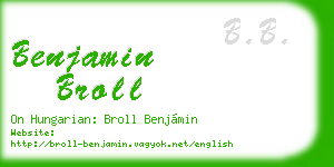 benjamin broll business card